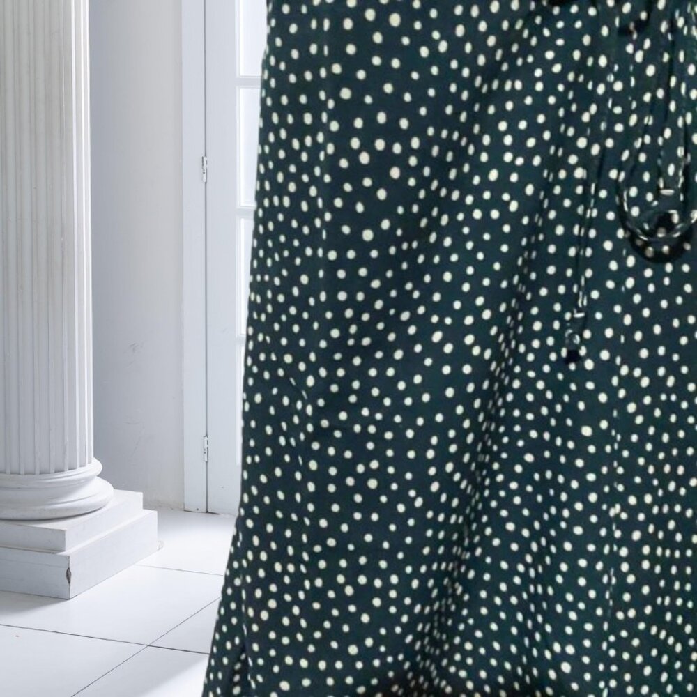 Audrey 3+1 Green Polka Dot Wide Leg Jumpsuit M Tie Front Spaghetti Strap Romper - Picture 9 of 12